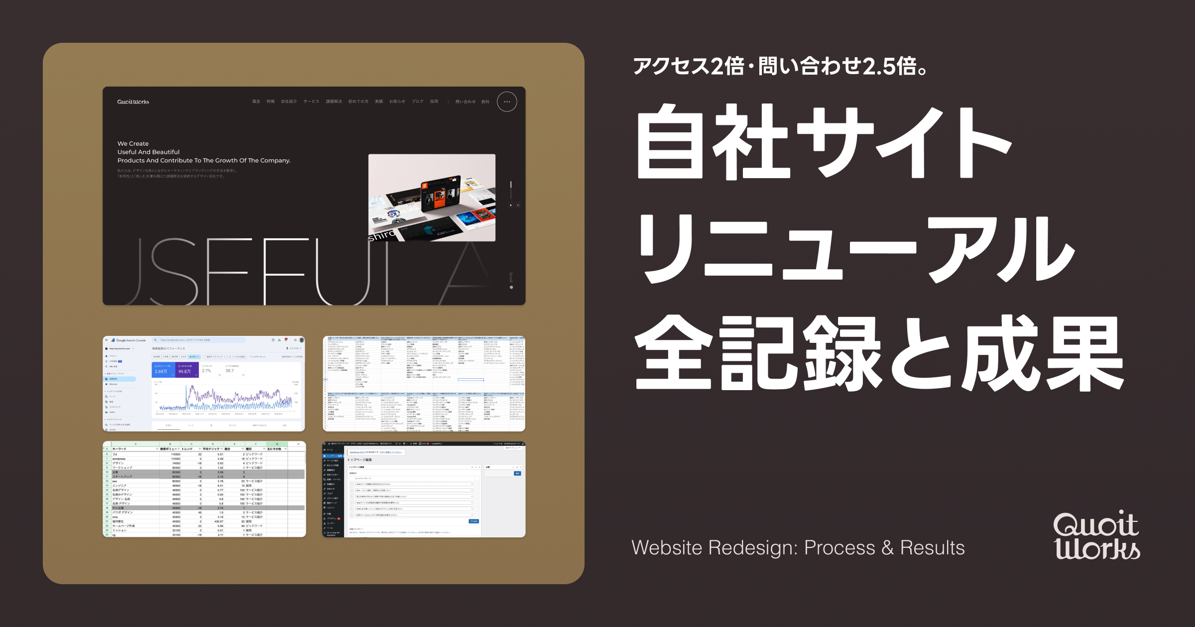 アクセス118%増、問い合わせ2.5倍。自社サイトをリニューアルした全成果と記録